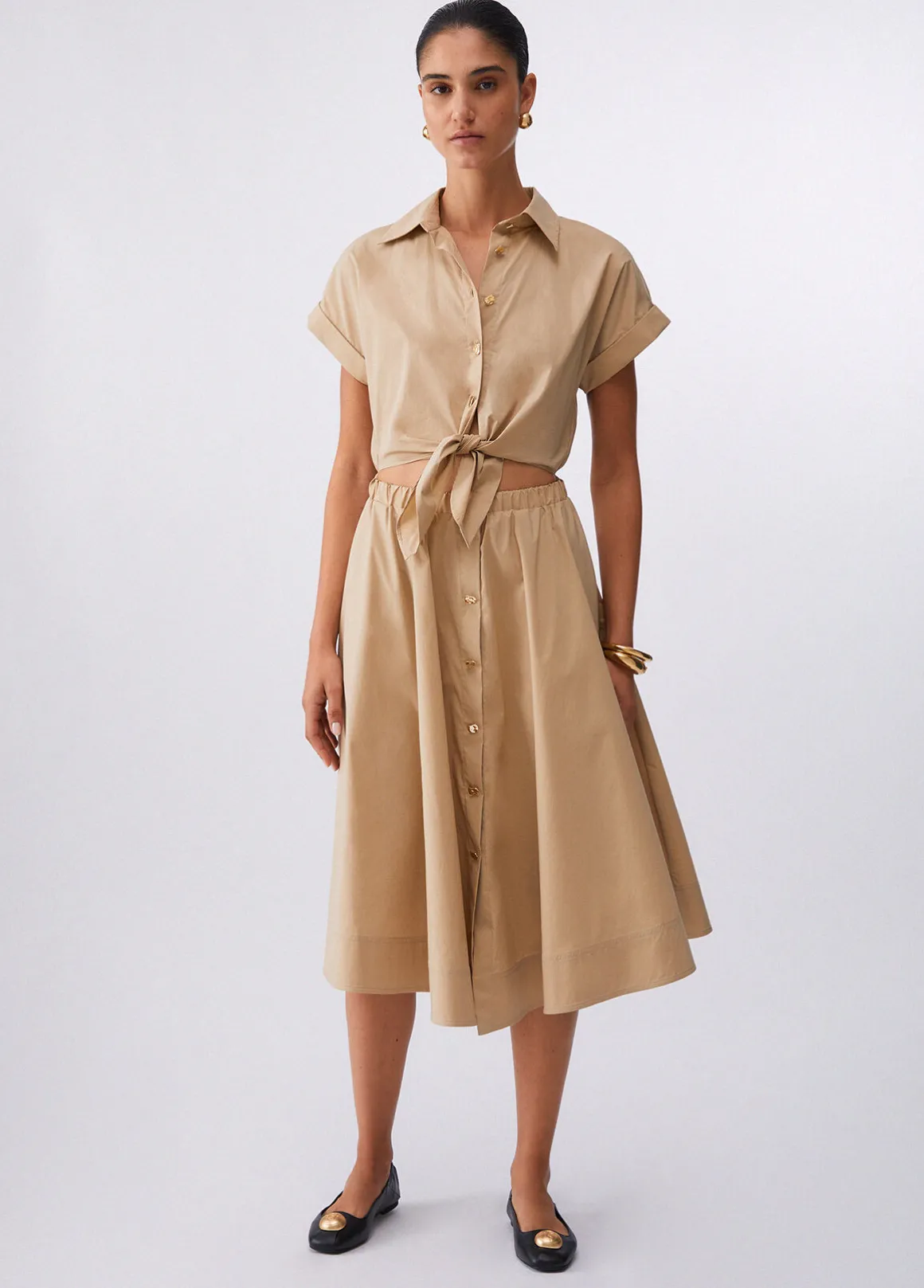 Abito chemisier con cut-out