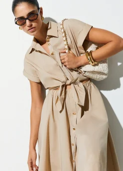 Abito chemisier con cut-out