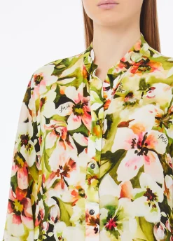 Abito chemisier con stampa floreale