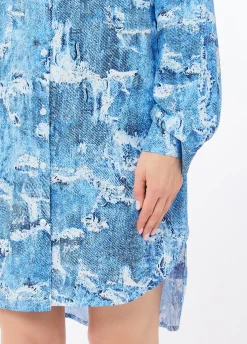 Abito chemisier effetto denim