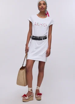 Abito corto con maxi logo