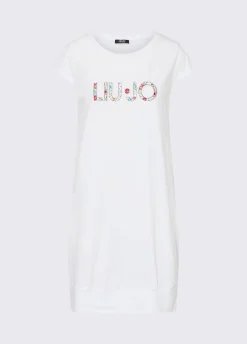 Abito corto con maxi logo