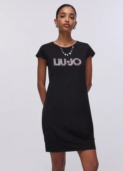 Abito corto con maxi logo