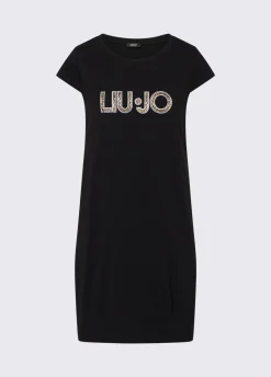 Abito corto con maxi logo