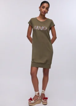 Abito corto con maxi logo