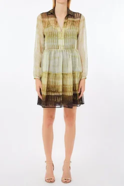 Abito corto in chiffon stampato