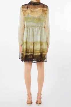 Abito corto in chiffon stampato
