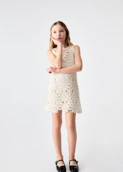 Abito corto in macramè