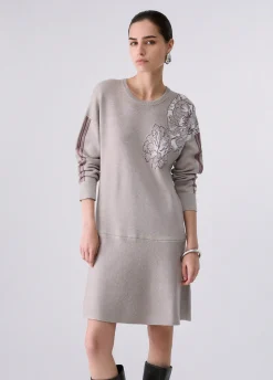 Abito corto in maglia jacquard