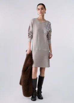 Abito corto in maglia jacquard