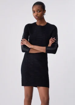 Abito corto in maglia jacquard