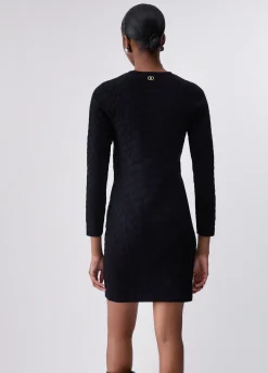 Abito corto in maglia jacquard