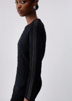 Abito corto in maglia jacquard