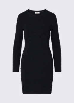 Abito corto in maglia jacquard