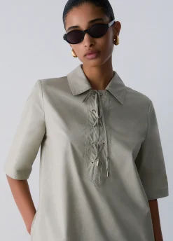 Abito corto in popeline