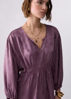 Abito corto in raso jacquard