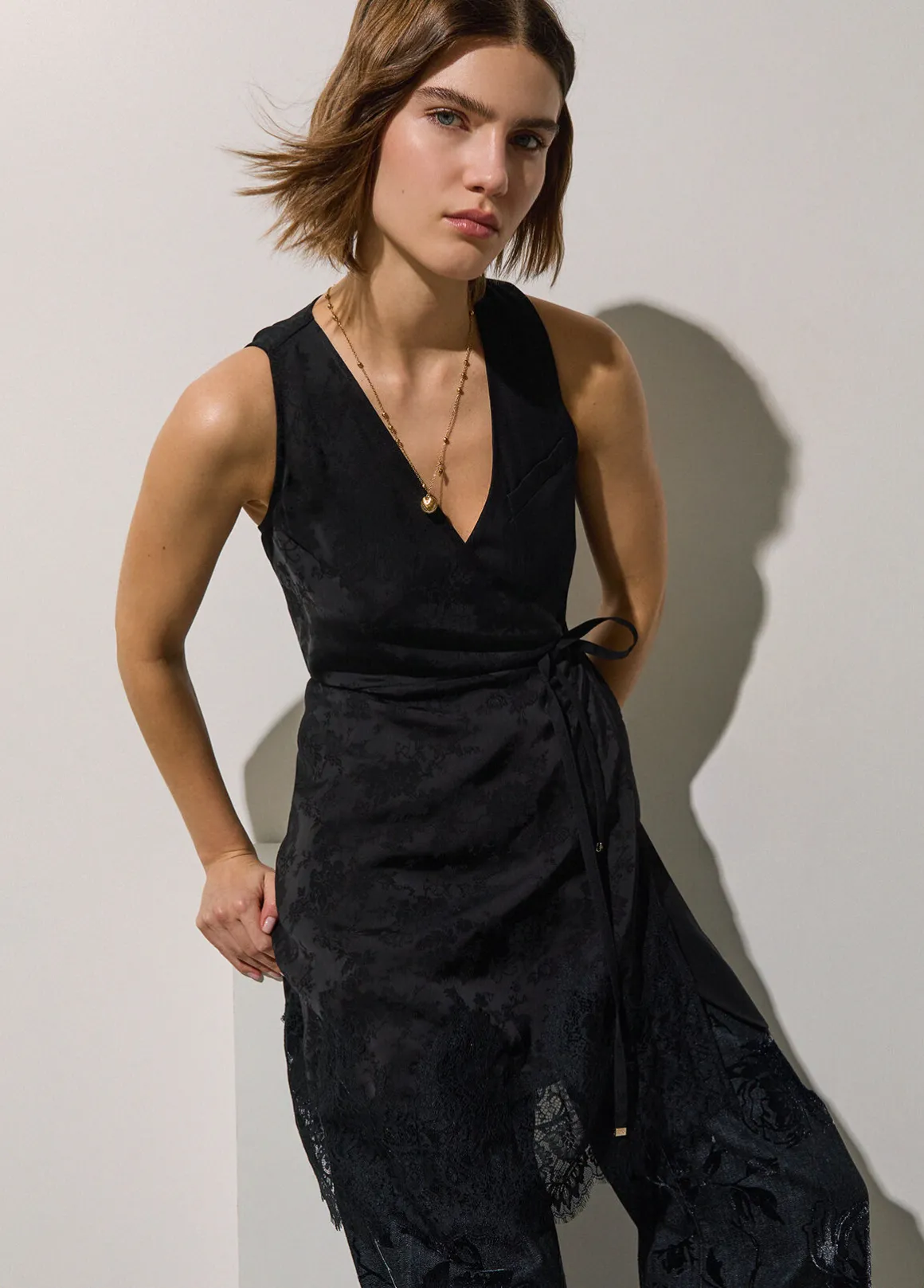 Abito corto jacquard