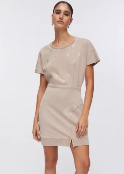 Abito in jersey délavé con strass
