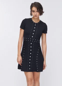 Abito in maglia con borchie