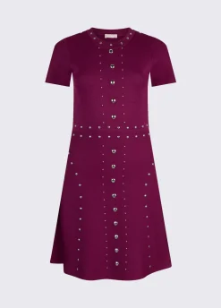 Abito in maglia con borchie