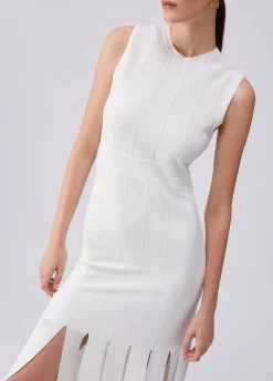 Abito in maglia con frange