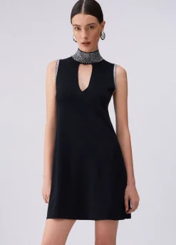 Abito in maglia con strass