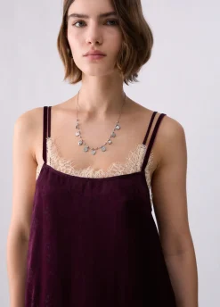 Abito lingerie in raso jacquard