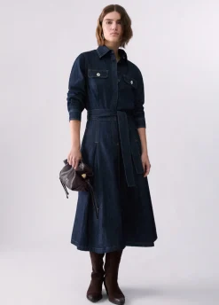 Abito lungo chemisier in denim
