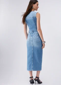 Abito lungo in denim