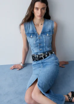 Abito lungo in denim