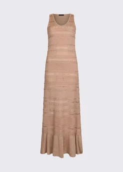 Abito lungo in maglia traforata