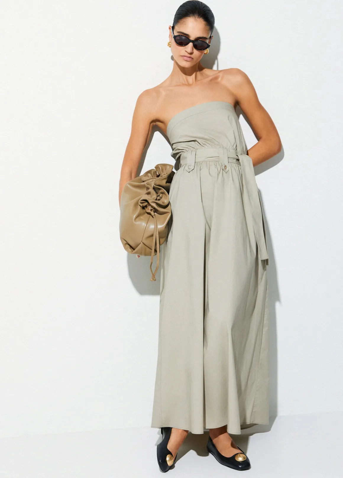 Abito lungo in popeline