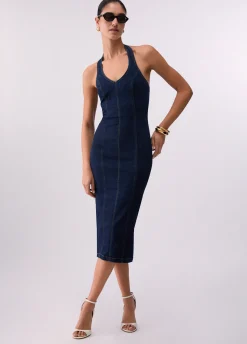 Abito midi in denim