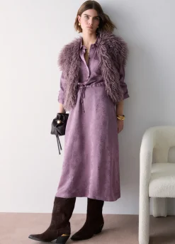 Abito midi in raso jacquard