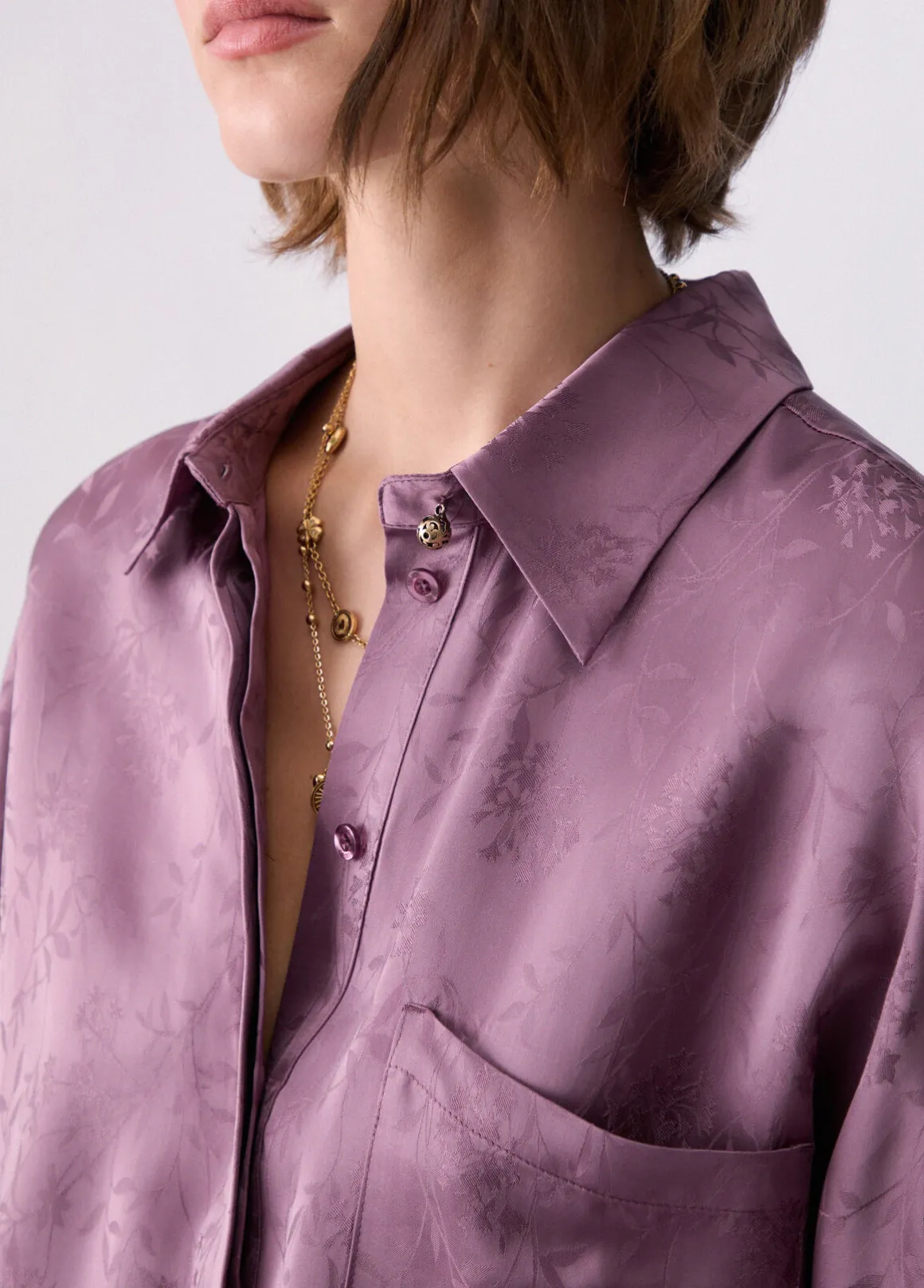 Abito midi in raso jacquard