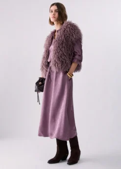 Abito midi in raso jacquard