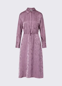 Abito midi in raso jacquard