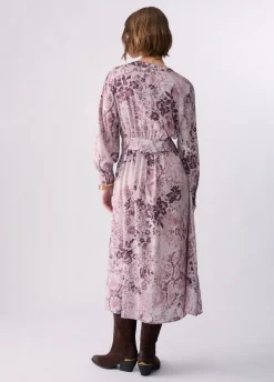 Abito midi in twill stampato