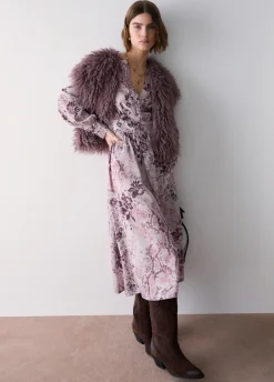 Abito midi in twill stampato