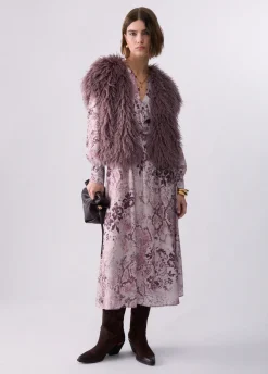 Abito midi in twill stampato