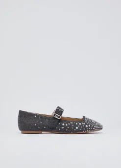 Ballerine in denim con strass