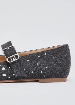 Ballerine in denim con strass