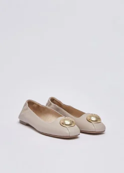 Ballerine in pelle con logo