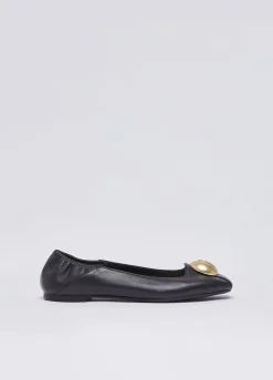 Ballerine in pelle con logo
