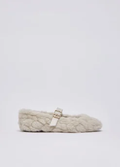 Ballerine in pelliccia sintetica