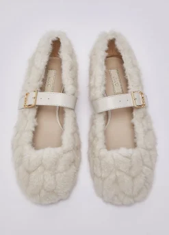 Ballerine in pelliccia sintetica