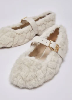 Ballerine in pelliccia sintetica