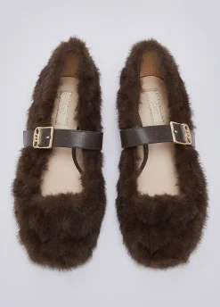 Ballerine in pelliccia sintetica