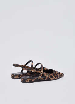 Ballerine slingback con stampa animalier