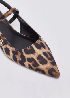 Ballerine slingback con stampa animalier